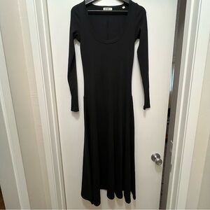 Buck Mason Surplus Ribbed Black Long Sleeve Dress